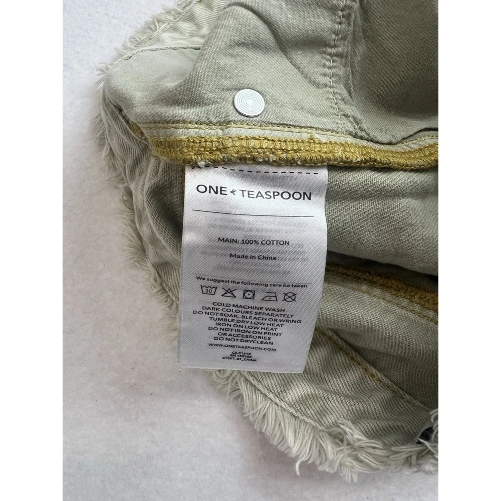 One‎ Teaspoon Womens Button Fly Denim Mini Skirt Antique Khaki Size 25